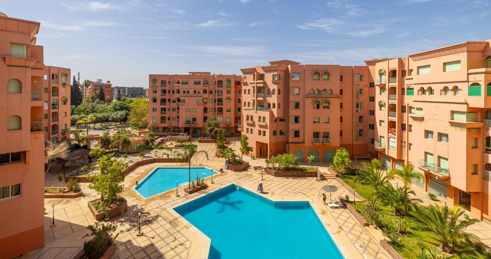 Charming 2-Bed Oasis Pool View Apartment Marrakesh Exterior foto